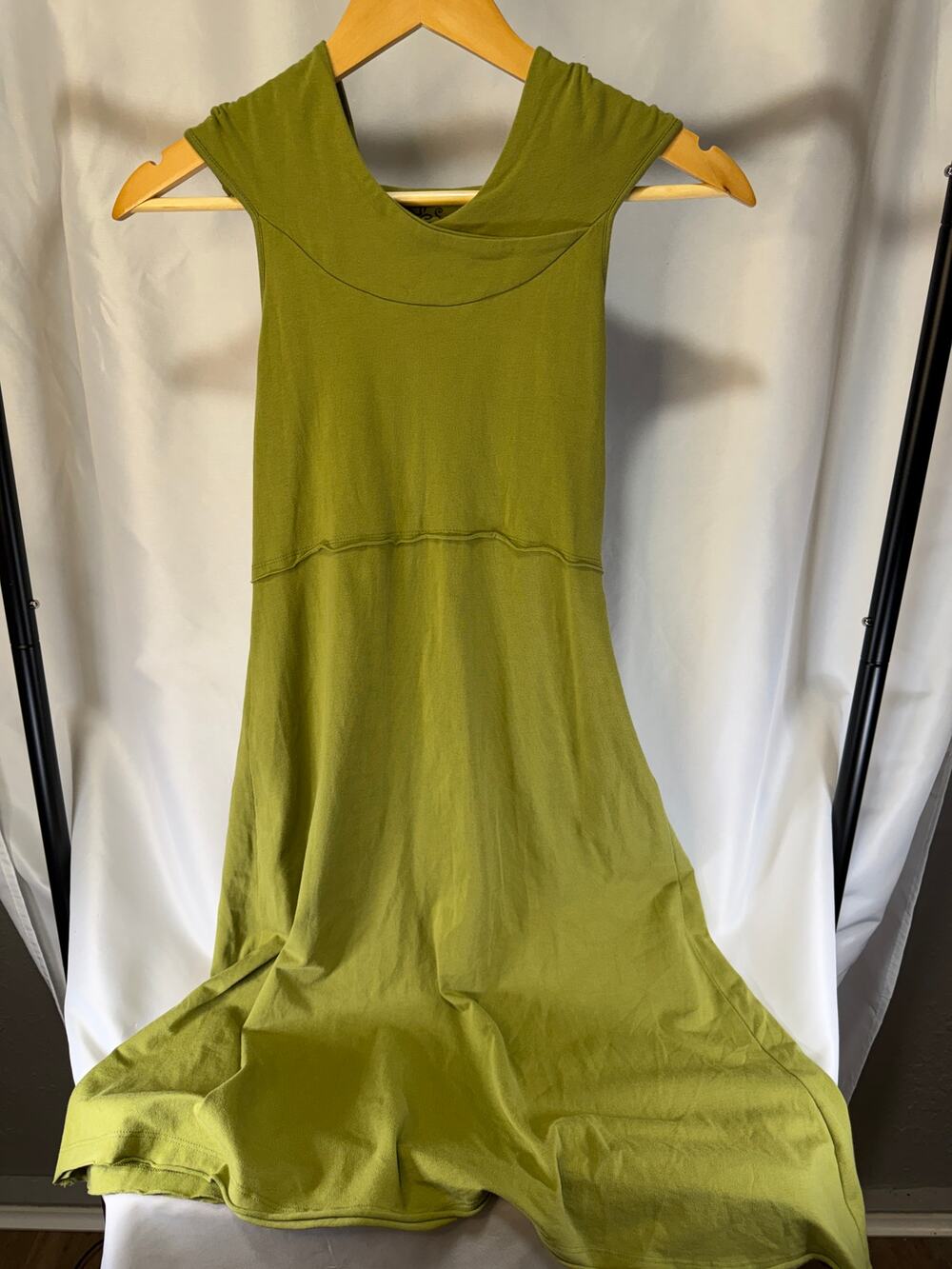 prAna Breathe Women’s Green Organic Cotton Hooded Maxi Dress Sleeveless Size M